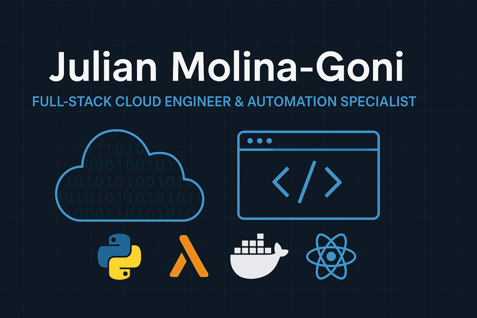 Portfolio banner for Full-Stack Cloud Engineer Julian Molina-Goni